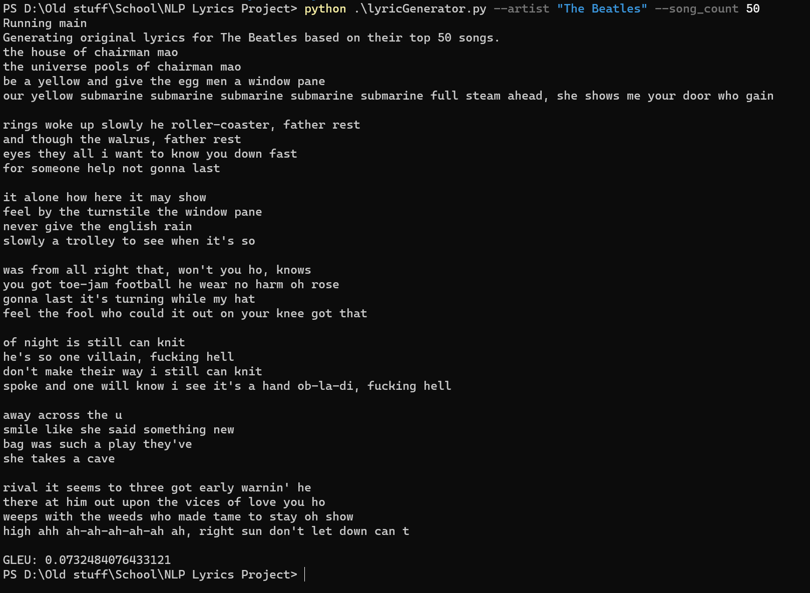 Lyric Generator NLP image